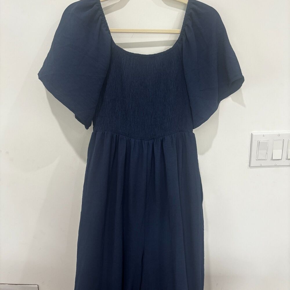 NWOT Navy blue LOOKBOHO V-Neck Jumpsuit Women’s Small Casual Boho One Piece